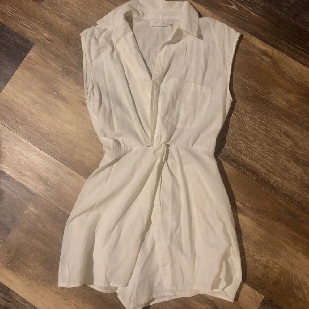 Mustard seed white soft linen romper